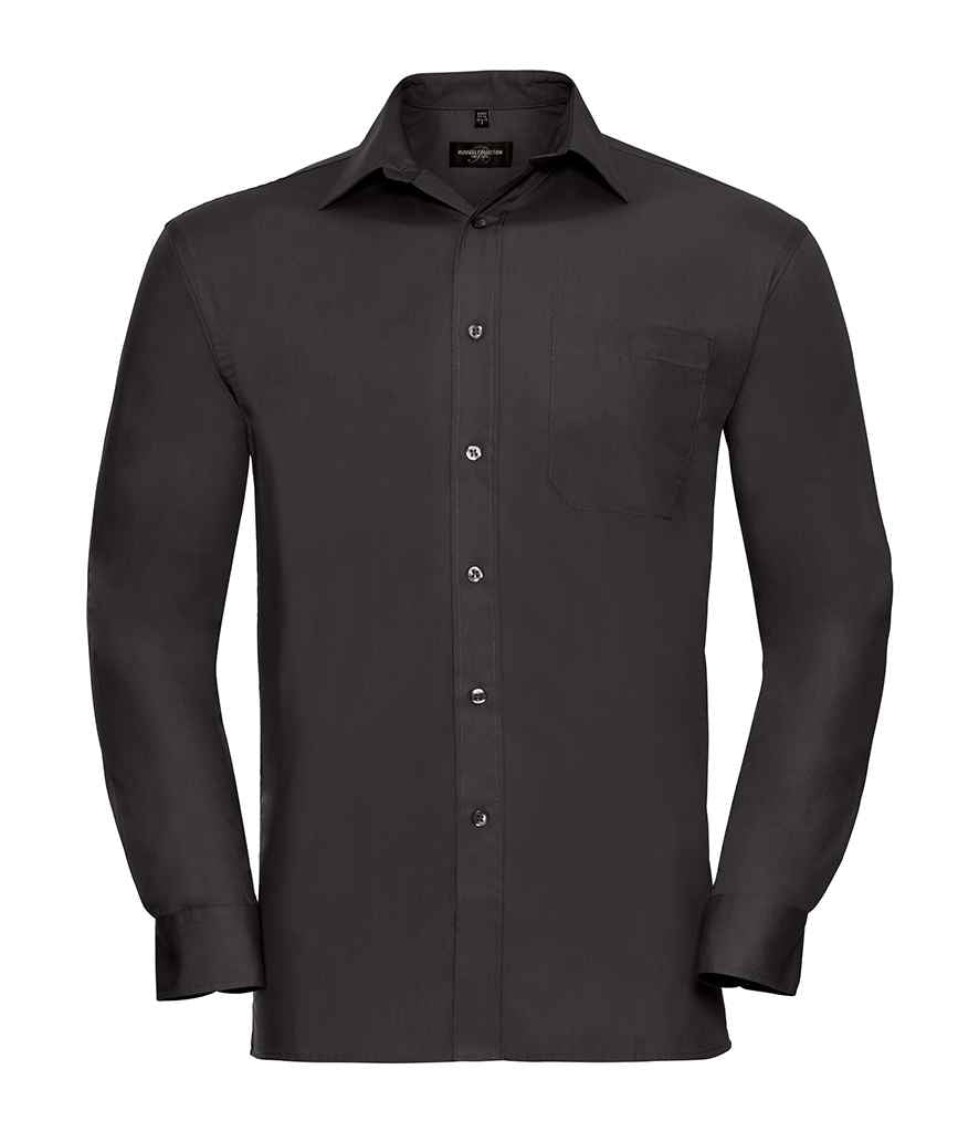 Russell Collection - Long Sleeve Easy Care Cotton Poplin Shirt - Pierre Francis