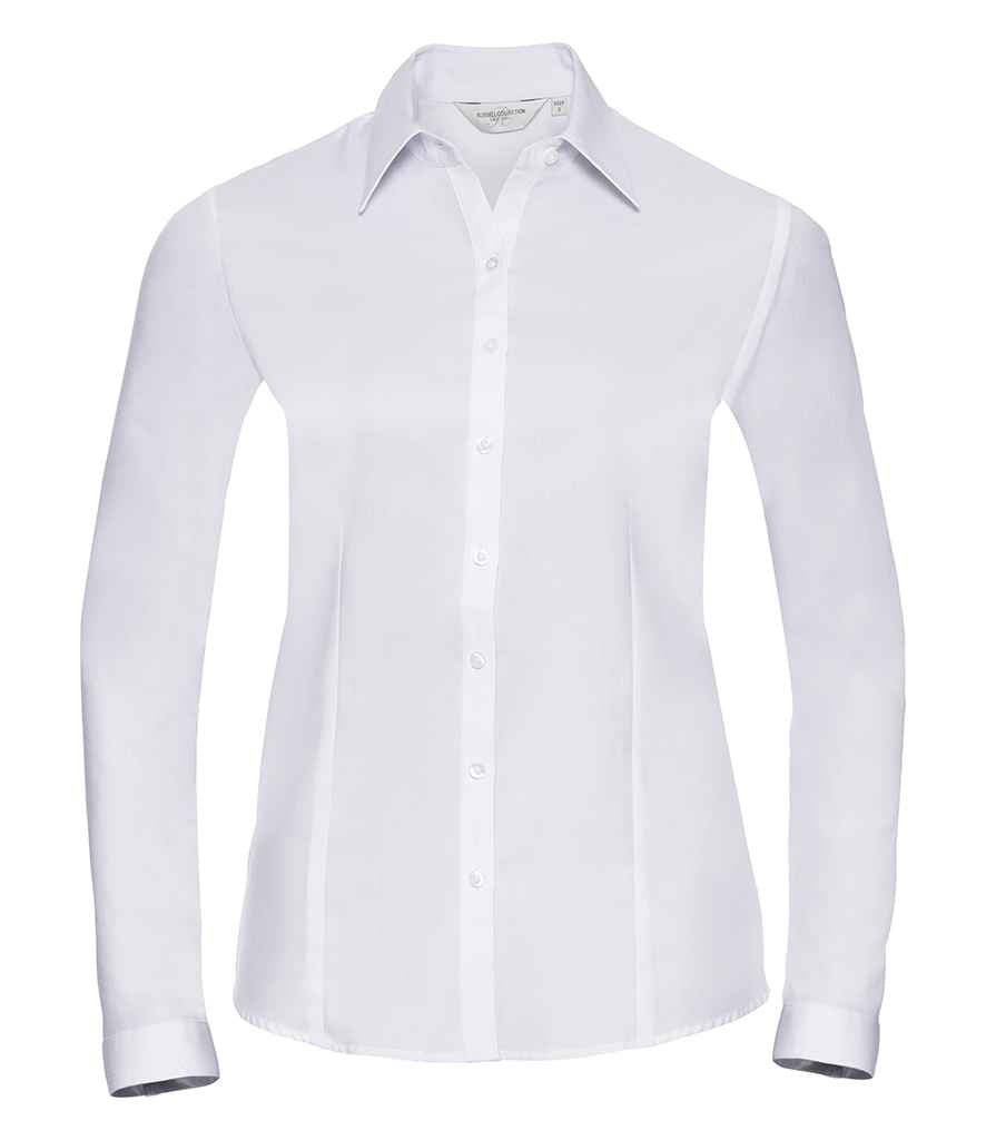 Russell Collection - Ladies Long Sleeve Herringbone Shirt - Pierre Francis