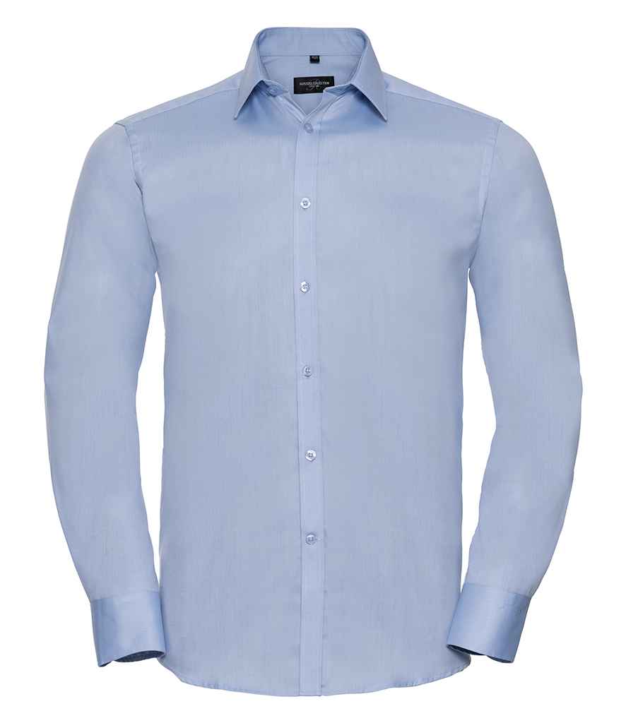 Russell Collection - Long Sleeve Herringbone Shirt - Pierre Francis