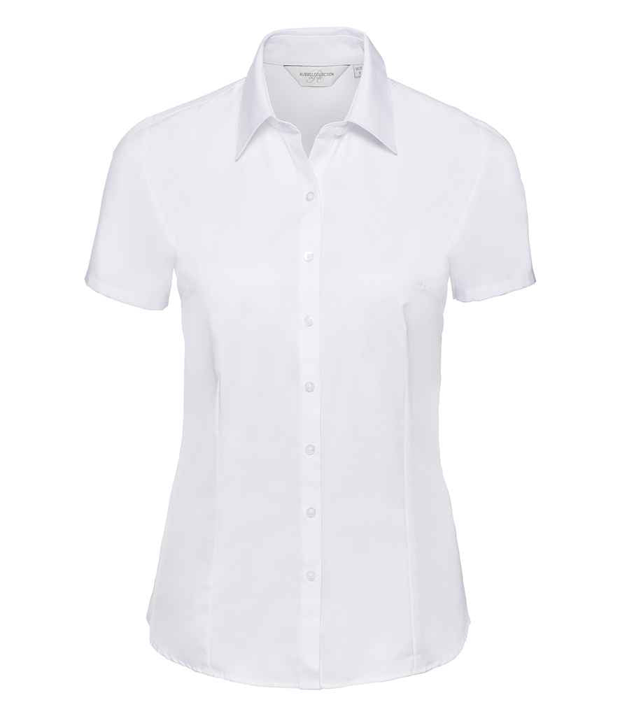 Russell Collection - Ladies Short Sleeve Herringbone Shirt - Pierre Francis