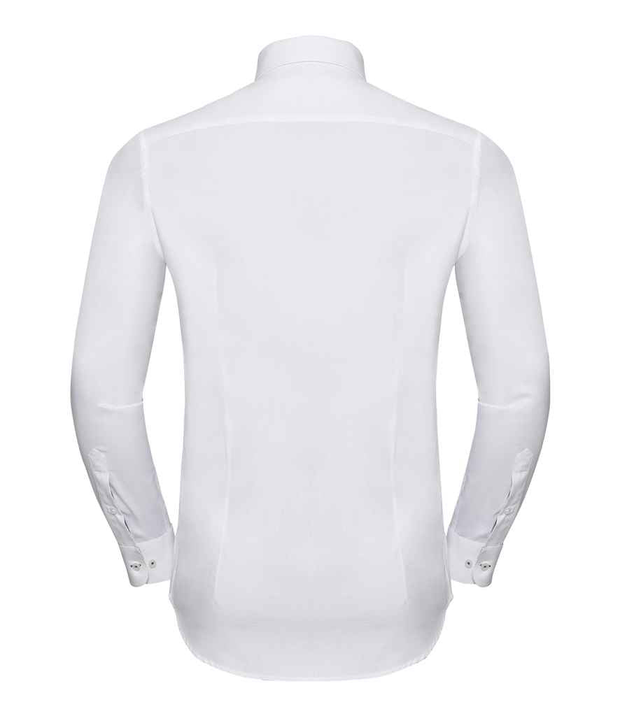 Russell Collection - Long Sleeve Contrast Herringbone Shirt - Pierre Francis