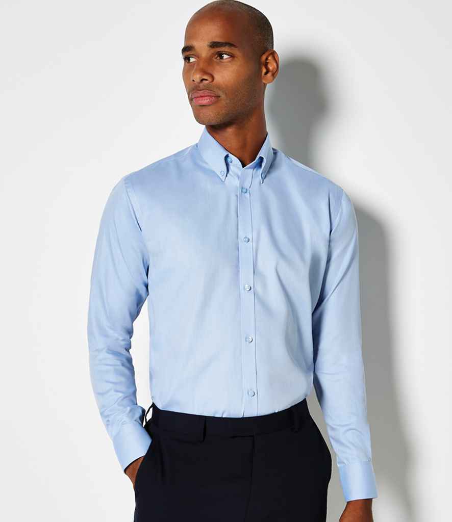 Kustom Kit - Long Sleeve Slim Fit Oxford Twill Non-Iron Shirt - Pierre Francis