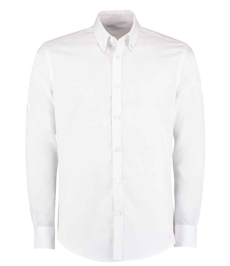 Kustom Kit - Long Sleeve Slim Fit Oxford Twill Non-Iron Shirt - Pierre Francis