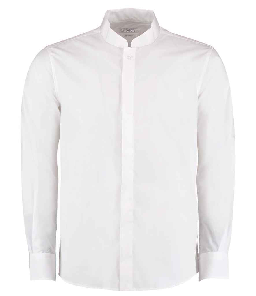 Kustom Kit - Long Sleeve Tailored Mandarin Collar Shirt - Pierre Francis