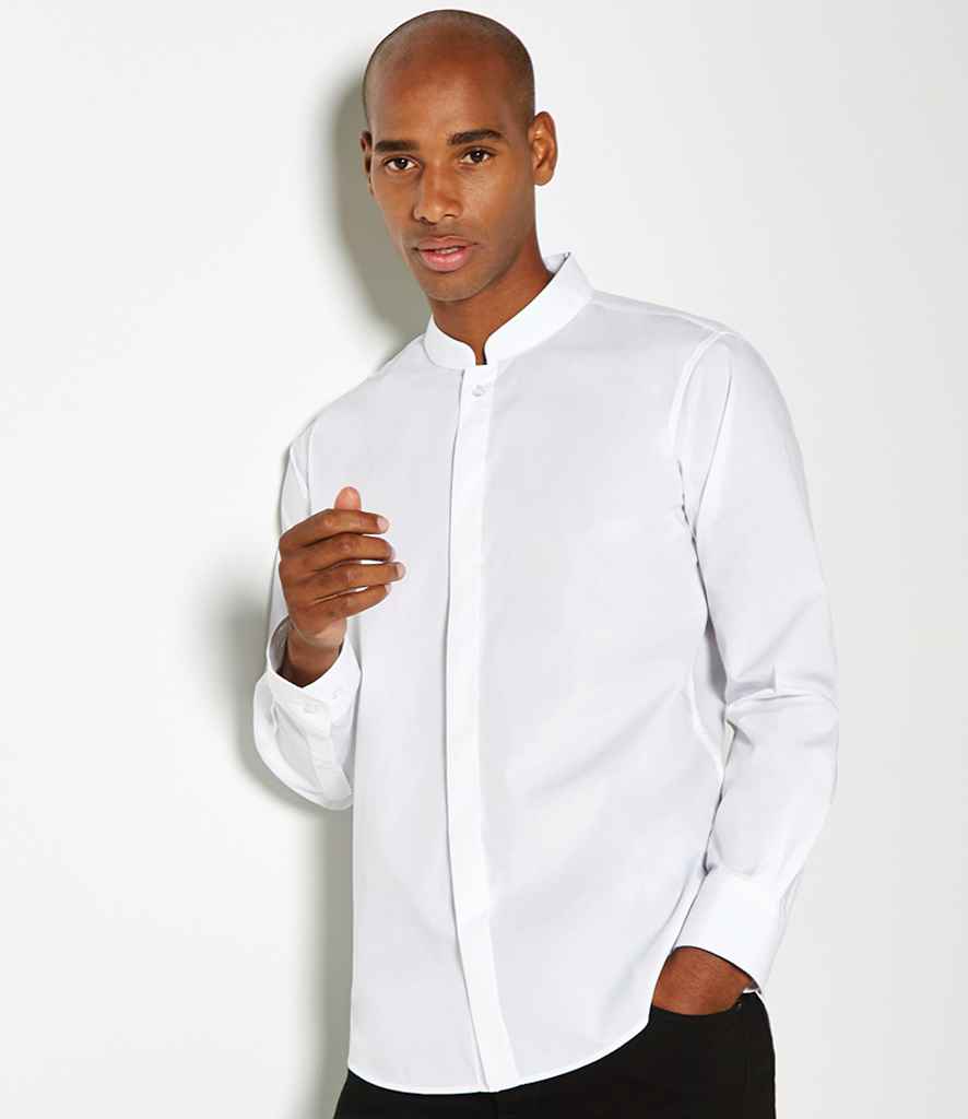 Kustom Kit - Long Sleeve Tailored Mandarin Collar Shirt - Pierre Francis