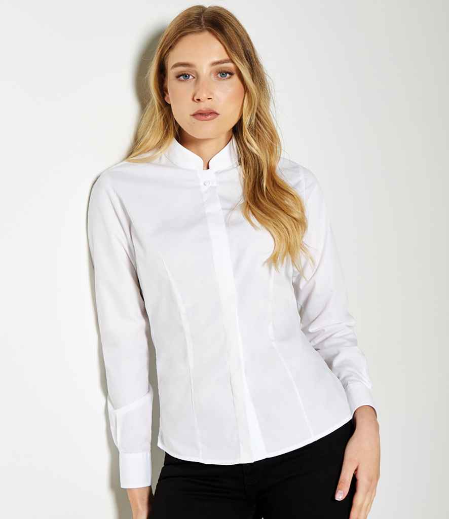 Kustom Kit - Ladies Long Sleeve Tailored Mandarin Collar Shirt - Pierre Francis