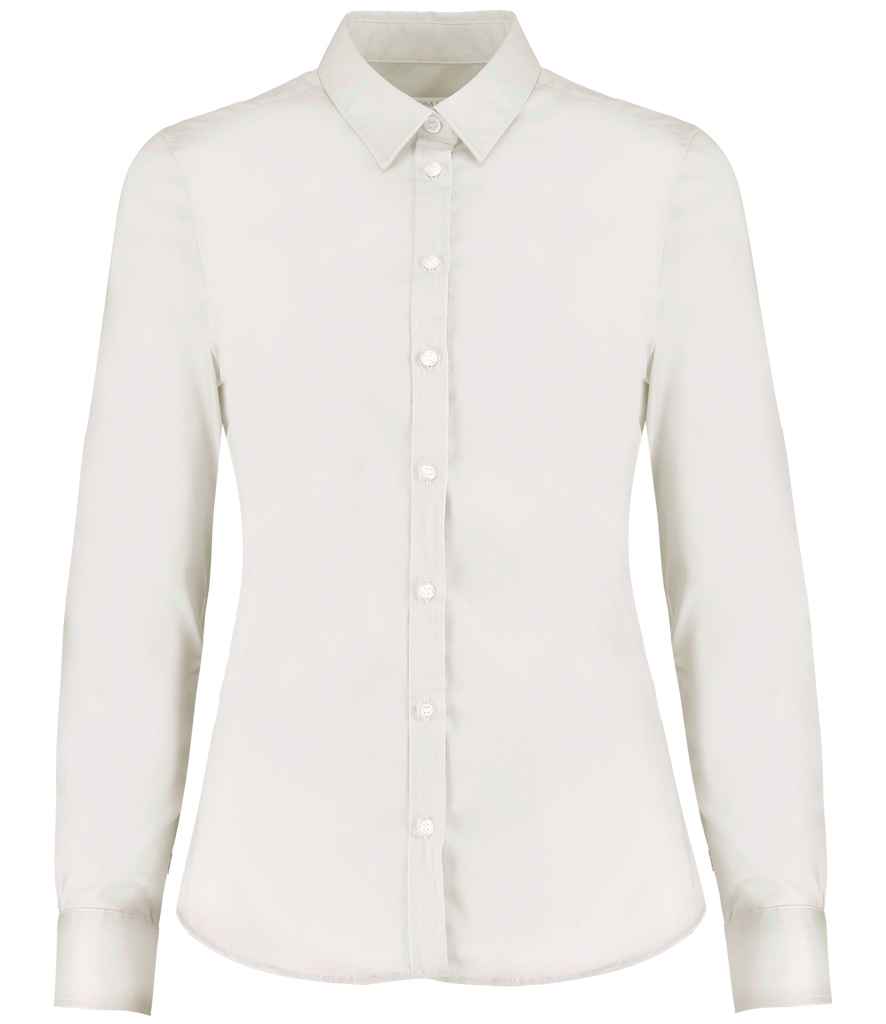 Kustom Kit - Ladies Long Sleeve Tailored Stretch Oxford Shirt - Pierre Francis