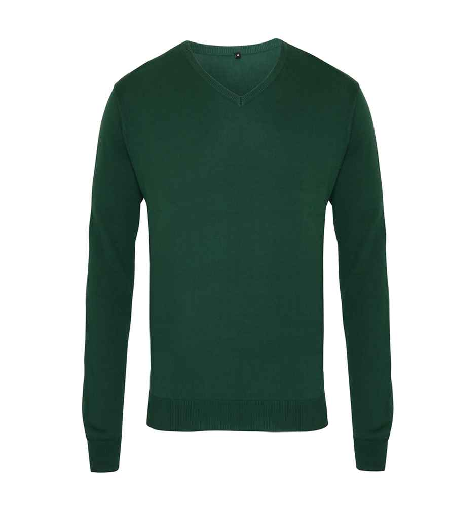 Premier - Knitted Cotton Acrylic V Neck Sweater - Pierre Francis