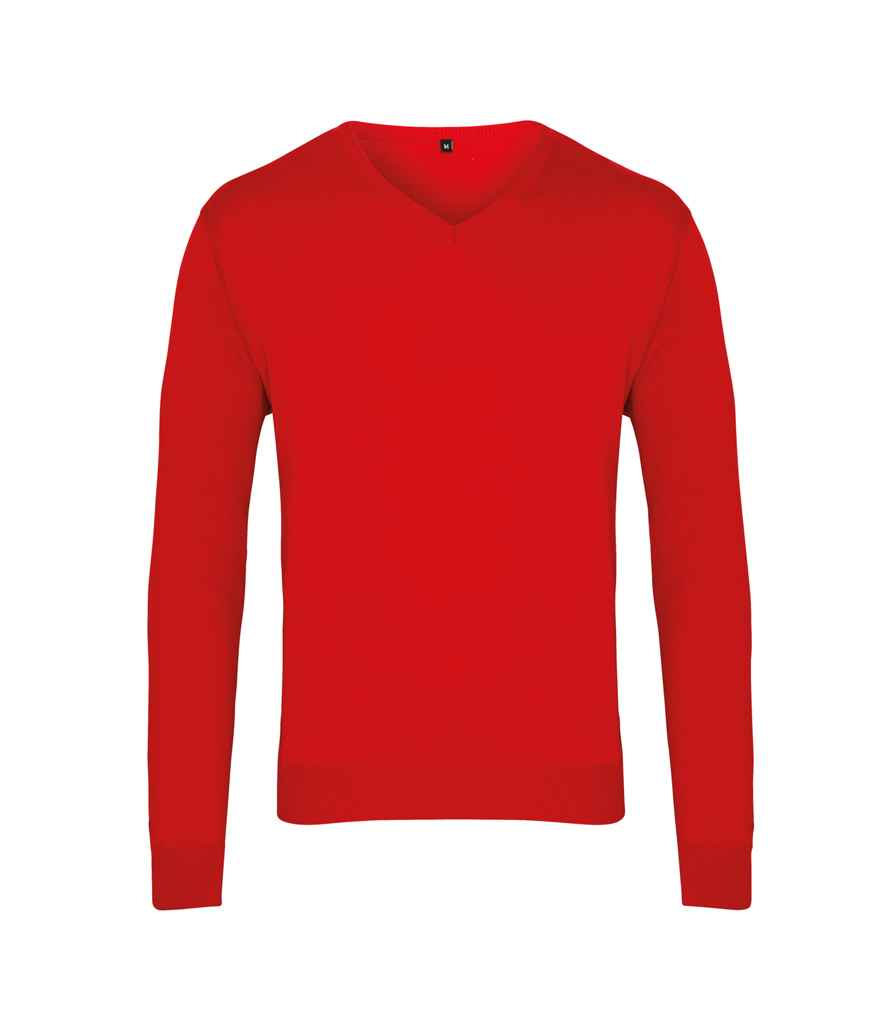 Premier - Knitted Cotton Acrylic V Neck Sweater - Pierre Francis